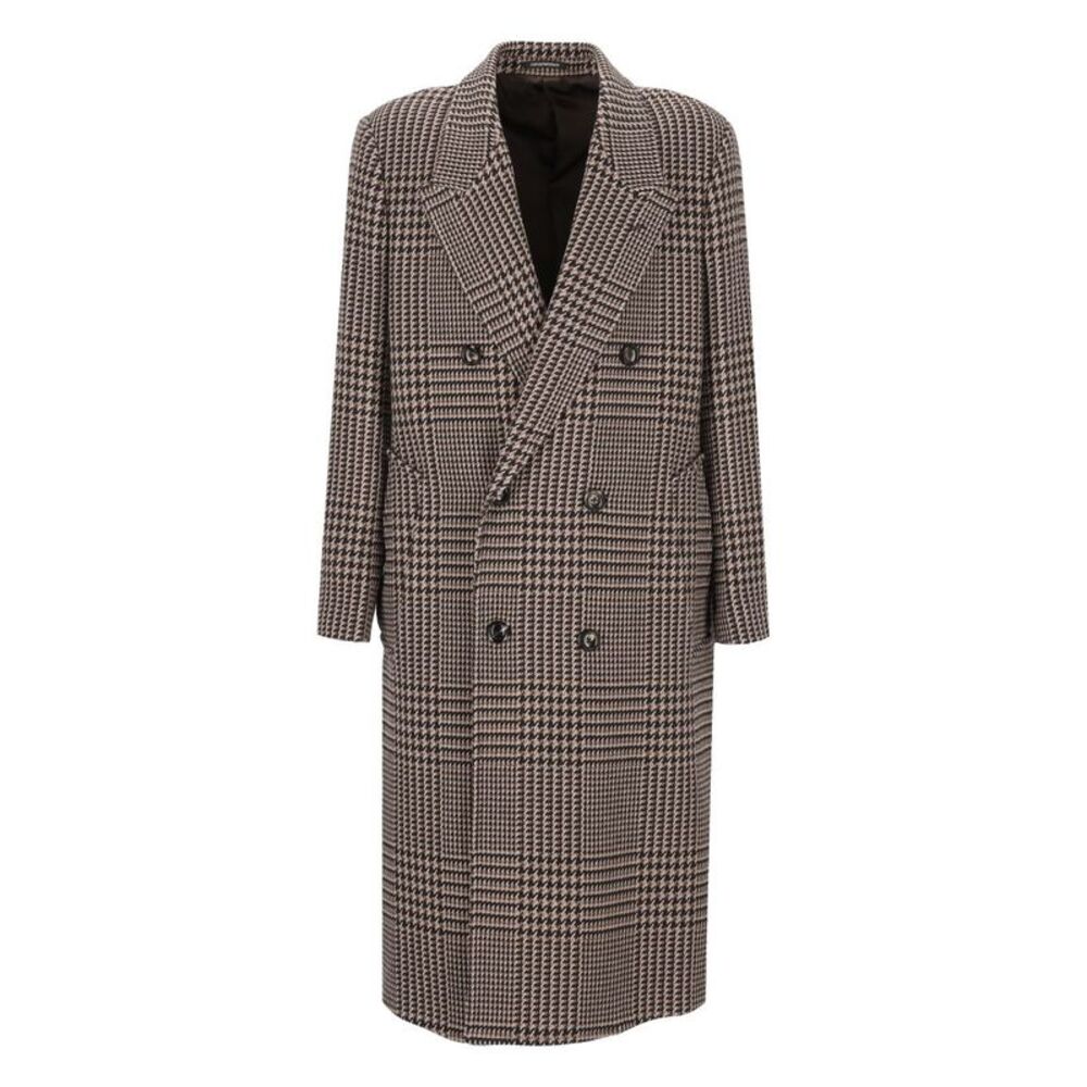 Emporio Armani Men Double-Breasted Prince Of Wales  Coat